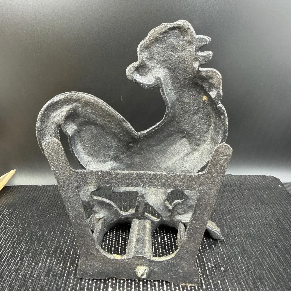 Vintage Cast Iron Rooster Napkin Holder Letter Sorter Farmhouse Decor 5.5 Inch